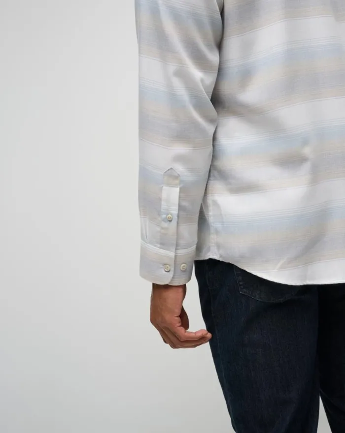 Men CLOUD FLANNEL STRIPE BUTTONUP Oxford Tan TravisMathew ButtonUps Men CLOUD FLANNEL STRIPE BUTTONUP Oxford Tan TravisMathew ButtonUps