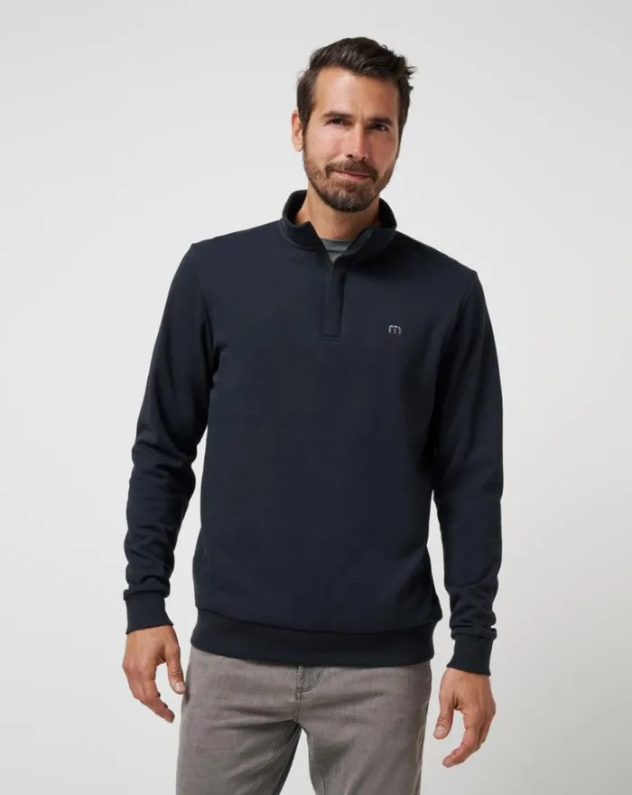 Men CLOUD QUARTER ZIP 20 Black TravisMathew Quarter Zips