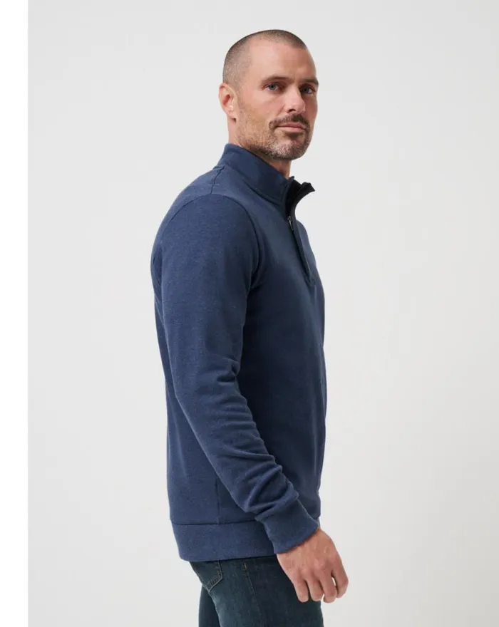 Men CLOUD QUARTER ZIP 20 Heather Blue TravisMathew Quarter Zips