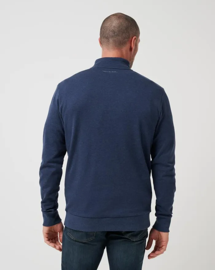 Men CLOUD QUARTER ZIP 20 Heather Blue TravisMathew Quarter Zips