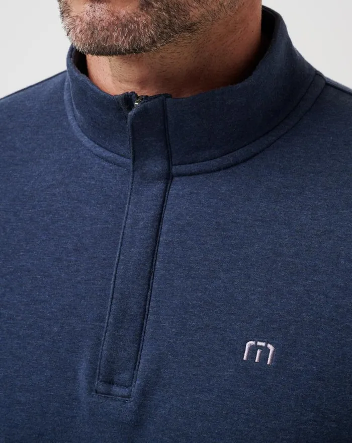 Men CLOUD QUARTER ZIP 20 Heather Blue TravisMathew Quarter Zips