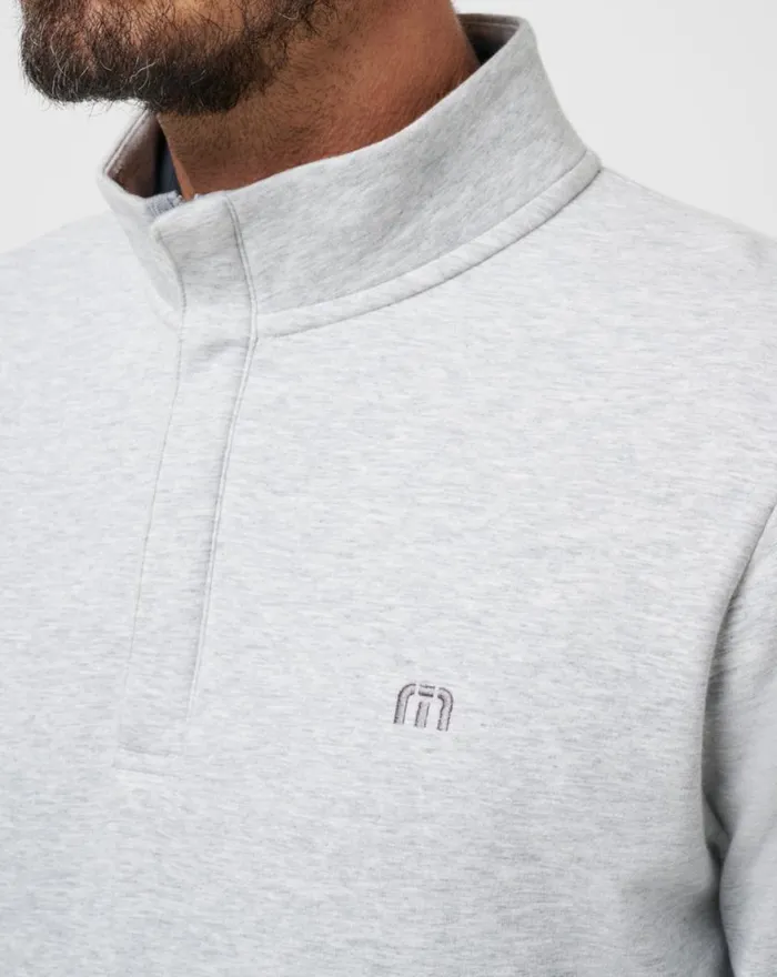 Men CLOUD QUARTER ZIP 20 Heather Light Grey TravisMathew Quarter Zips