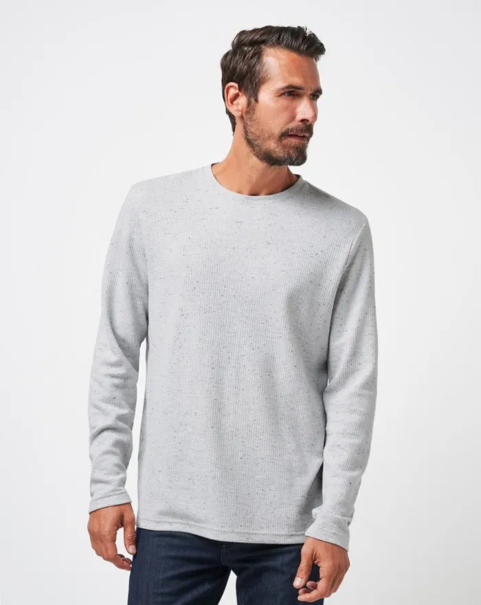 Men CLOUD WAFFLE CREW Heather Light Grey TravisMathew Hoodies and Sweatshirts