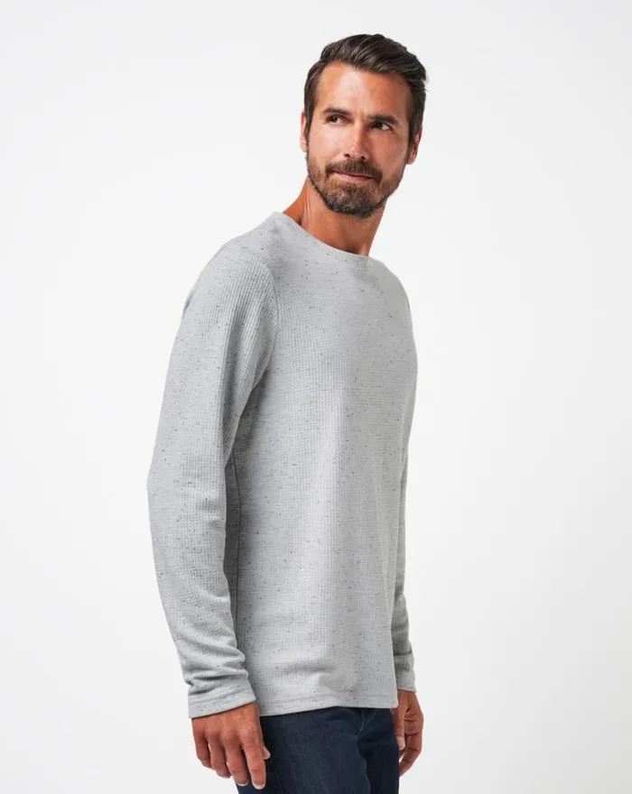 Men CLOUD WAFFLE CREW Heather Light Grey TravisMathew Hoodies and Sweatshirts