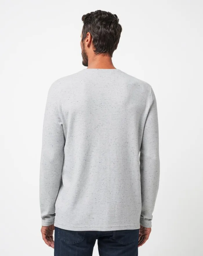 Men CLOUD WAFFLE CREW Heather Light Grey TravisMathew Hoodies and Sweatshirts