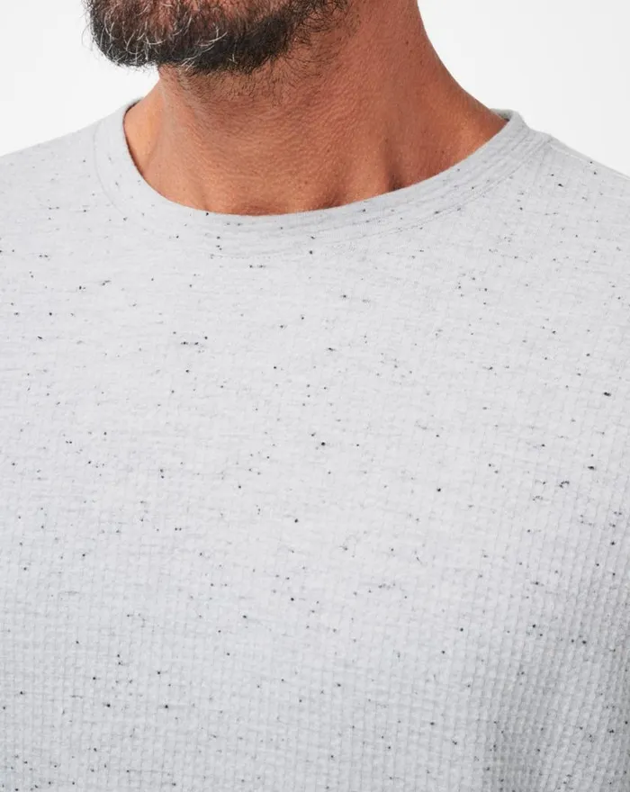 Men CLOUD WAFFLE CREW Heather Light Grey TravisMathew Hoodies and Sweatshirts