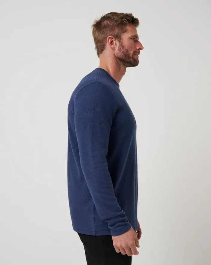 Men CLOUD WAFFLE CREW Mood Indigo TravisMathew Hoodies and Sweatshirts