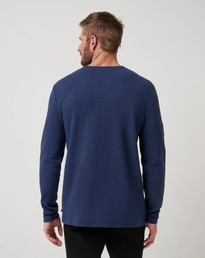 Men CLOUD WAFFLE CREW Mood Indigo TravisMathew Hoodies and Sweatshirts