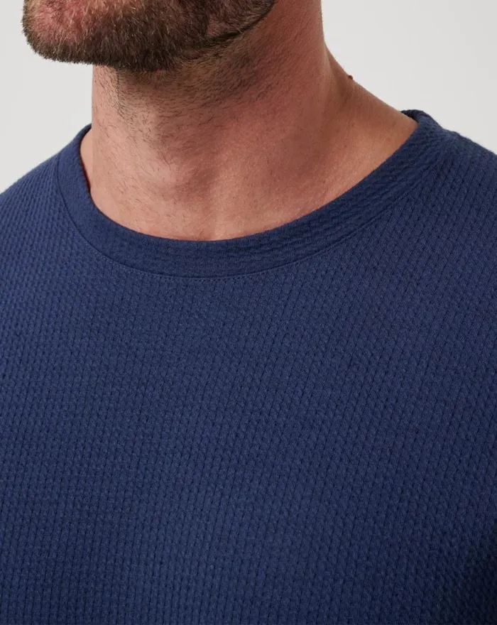 Men CLOUD WAFFLE CREW Mood Indigo TravisMathew Hoodies and Sweatshirts