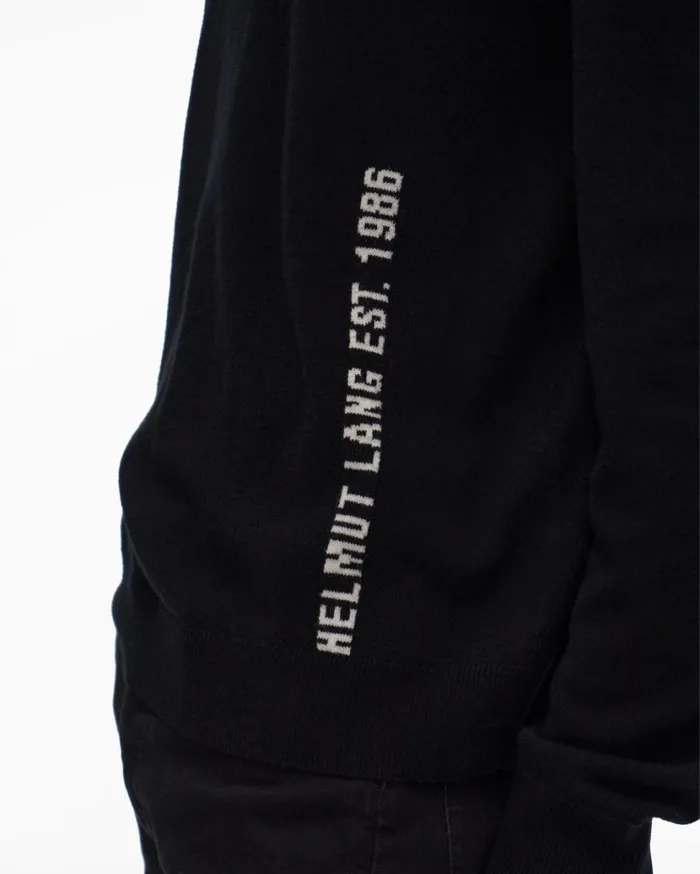 Men Cozy Logo Sweater Black Helmut Lang Sweaters