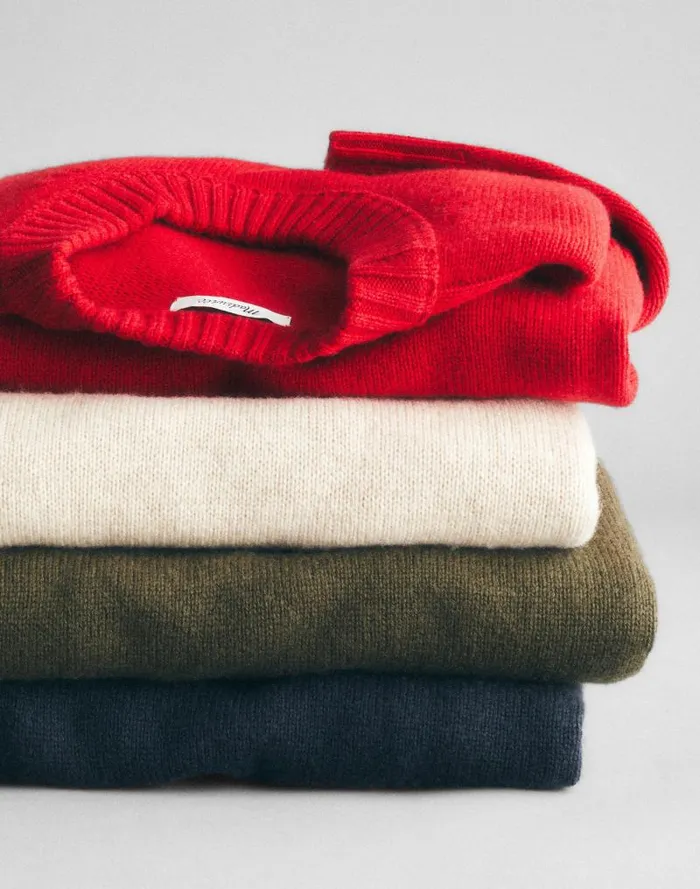 Men Crewneck Sweater In SoftWool Heather Cream Madewell Sweaters