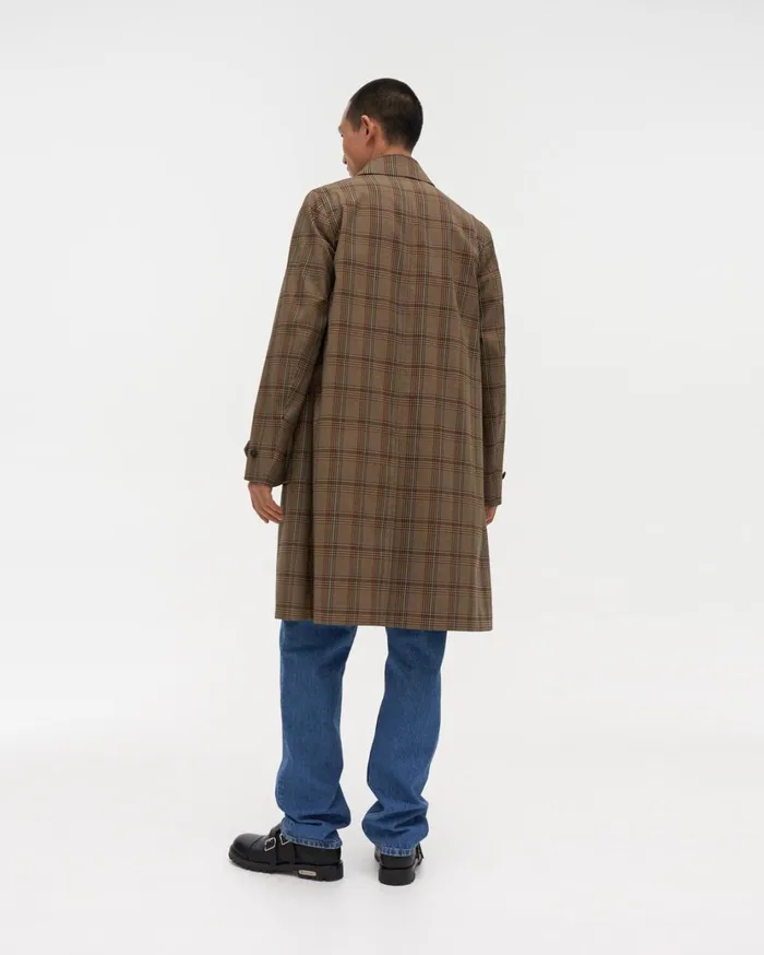 Men Cropped Car Coat Mint Plaid Helmut Lang Outerwear