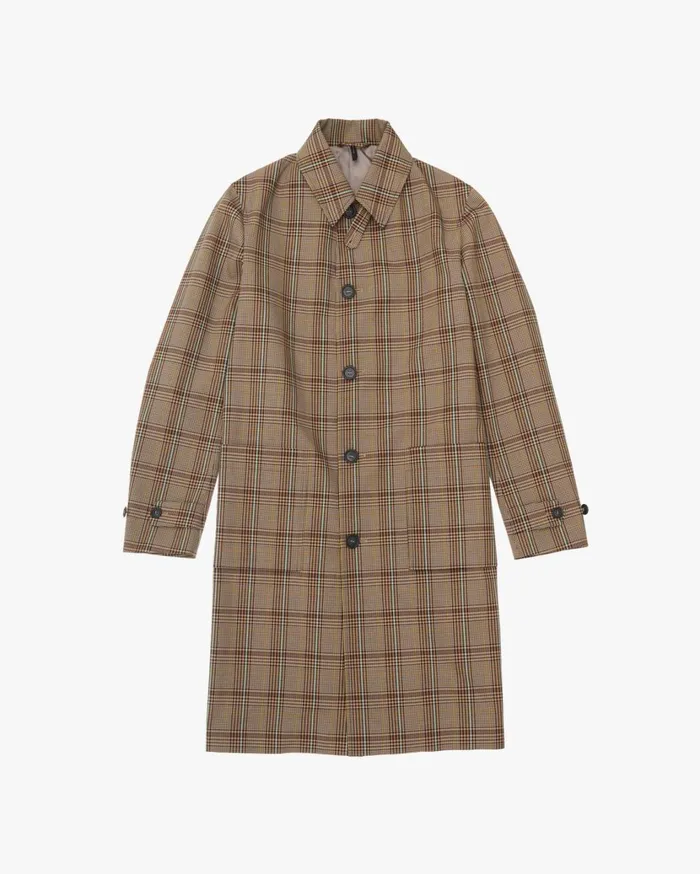 Men Cropped Car Coat Mint Plaid Helmut Lang Outerwear