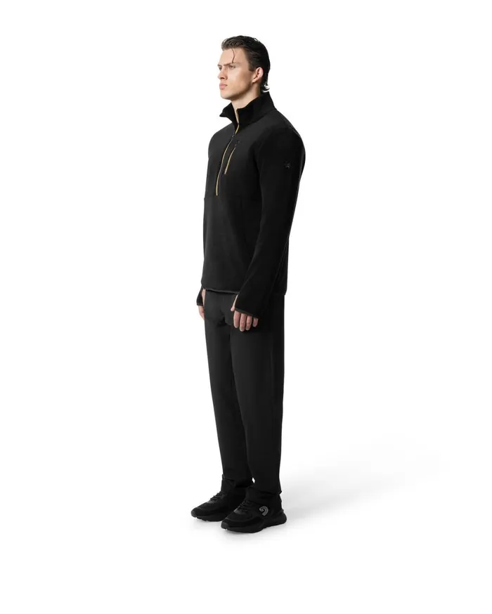 Men Cruyff Sweats and Hoodies Half Zip Fleece Black