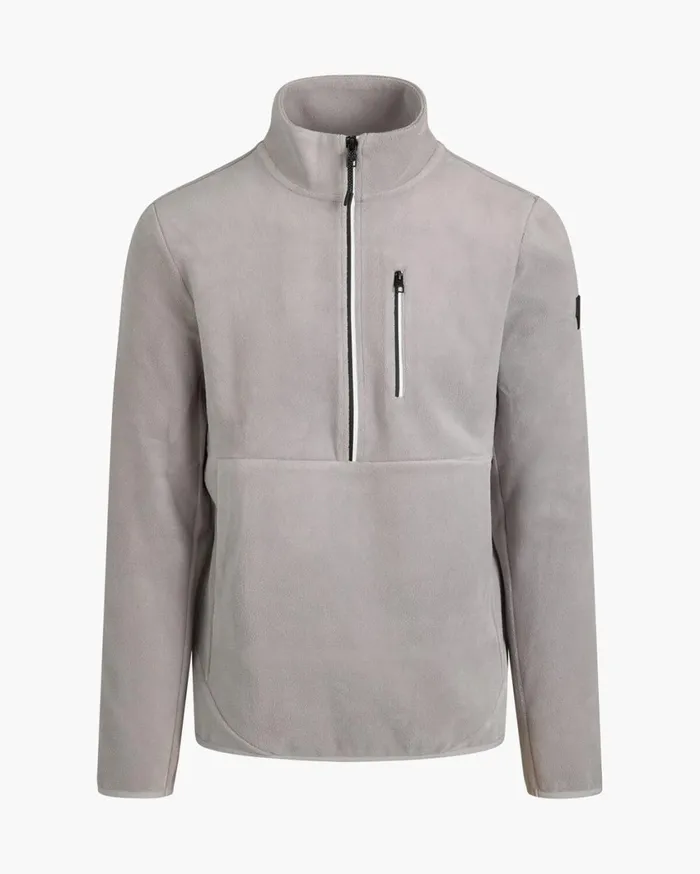 Men Cruyff Sweats and Hoodies Half Zip Fleece Light Grey