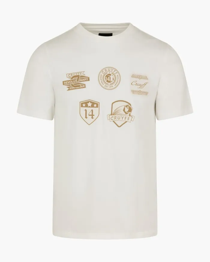 Men Cruyff TShirts and Polo039s Badge Tee Whiteorange