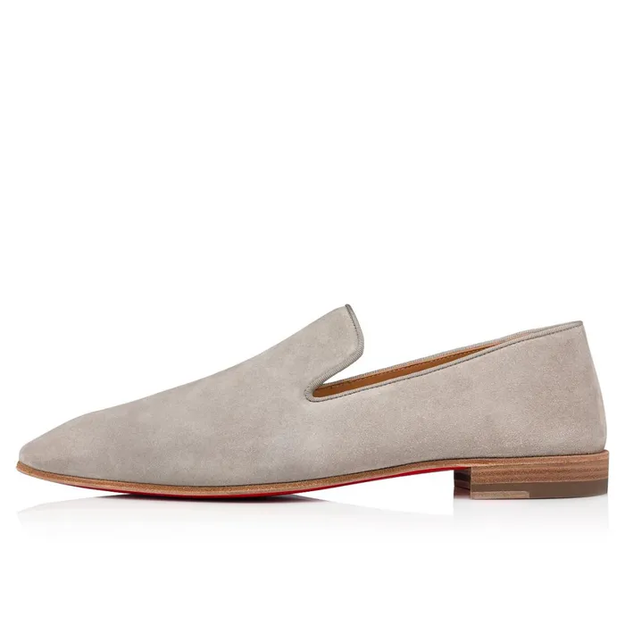 Men Dandelion Loafers 8211 Veau Velours 8211 Goose Grey Christian Louboutin Loafers and Slipons