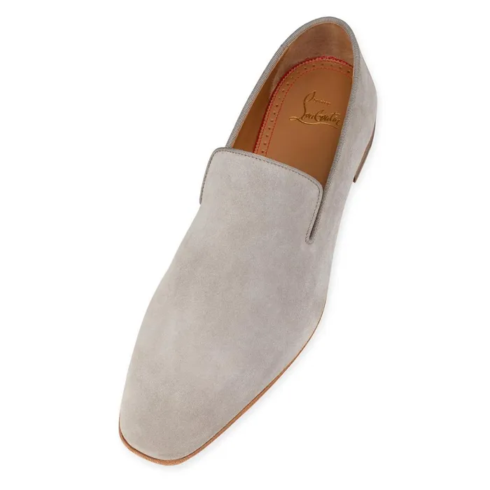 Men Dandelion Loafers 8211 Veau Velours 8211 Goose Grey Christian Louboutin Loafers and Slipons