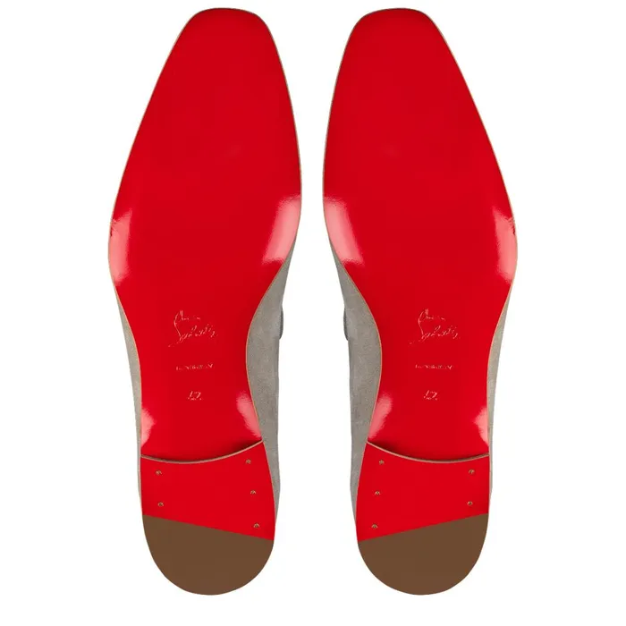 Men Dandelion Loafers 8211 Veau Velours 8211 Goose Grey Christian Louboutin Loafers and Slipons