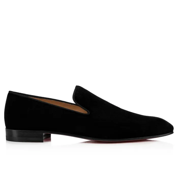 Men Dandelion Loafers 8211 Velvet 8211 Black Black Christian Louboutin Loafers and Slipons