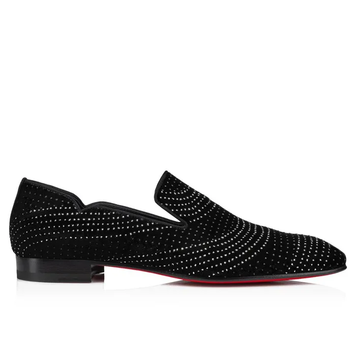 Men Dandy Chick Loafers 8211 Velvet River 8211 Black Black Christian Louboutin Loafers and Slipons
