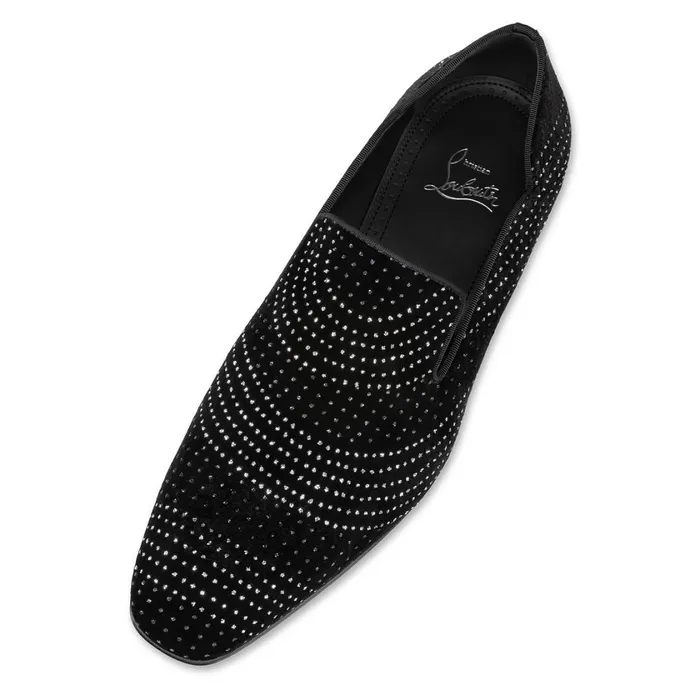Men Dandy Chick Loafers 8211 Velvet River 8211 Black Black Christian Louboutin Loafers and Slipons