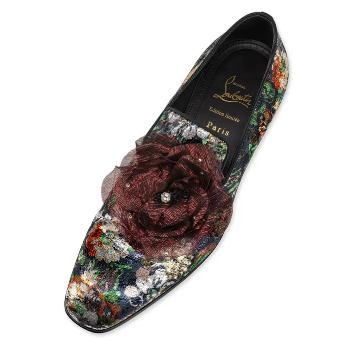 Men Dandyflor Loafers 8211 Lam Fabric Sevillana 8211 Black Black Christian Louboutin Loafers and Slipons