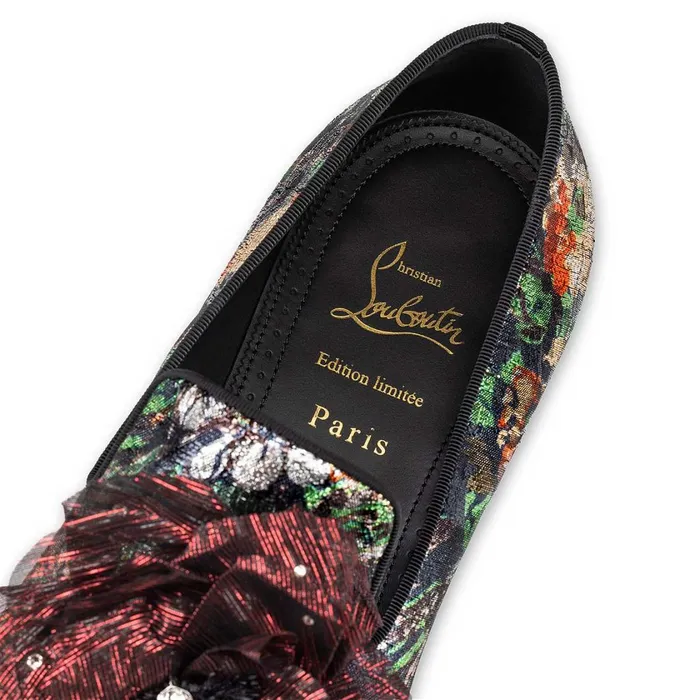 Men Dandyflor Loafers 8211 Lam Fabric Sevillana 8211 Black Black Christian Louboutin Loafers and Slipons