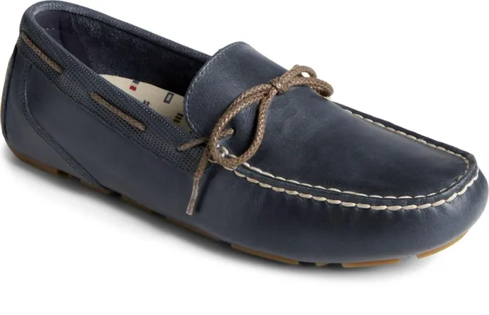 Men Davenport Deboss Leather 1Eye Driver Navy Sperry Boots