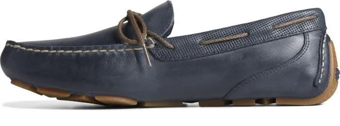 Men Davenport Deboss Leather 1Eye Driver Navy Sperry Boots