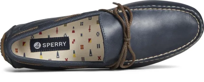Men Davenport Deboss Leather 1Eye Driver Navy Sperry Boots