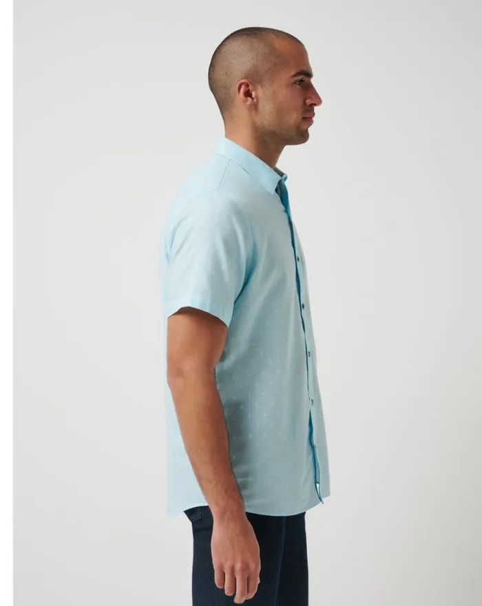 Men EARLY CHECK IN BUTTONUP Cory Blue TravisMathew ButtonUps