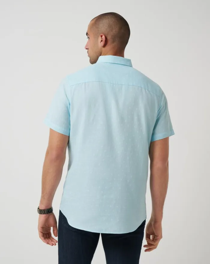 Men EARLY CHECK IN BUTTONUP Cory Blue TravisMathew ButtonUps