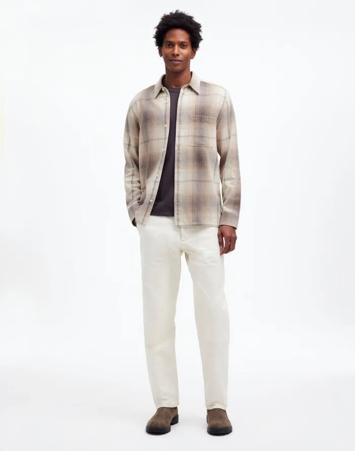 Men Easy Shirt In Brushed Flannel Black Coal Madewell Shirts