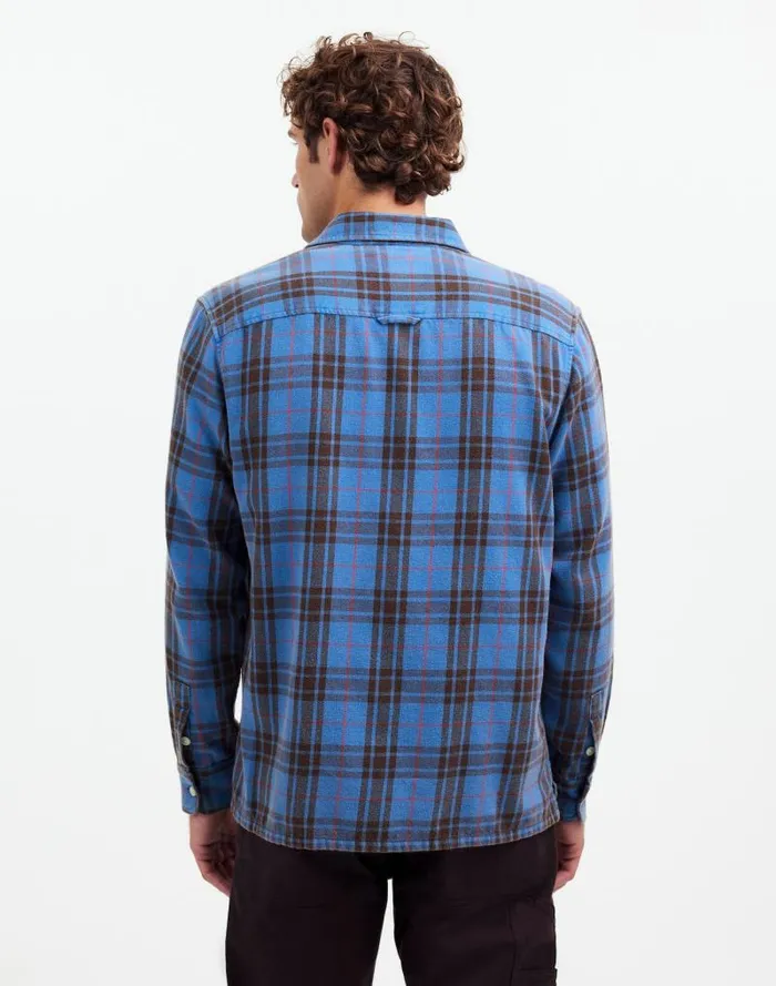 Men Easy Shirt In Brushed Flannel Honorary Blue Madewell Shirts