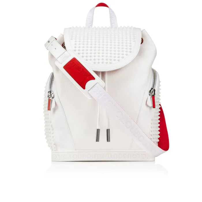 Men Explorafunk Backpack 8211 Grained Calf Leather And Spikes 8211 Bianco White Christian Louboutin Crossbody Bags Men Explorafunk Backpack 8211 Grained Calf Leather And Spikes 8211 Bianco White Christian Louboutin Crossbody Bags
