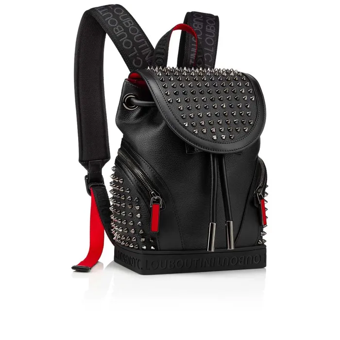 Men Explorafunk Small Backpack 8211 Calf Leather And Spikes 8211 Black Black Christian Louboutin Crossbody Bags