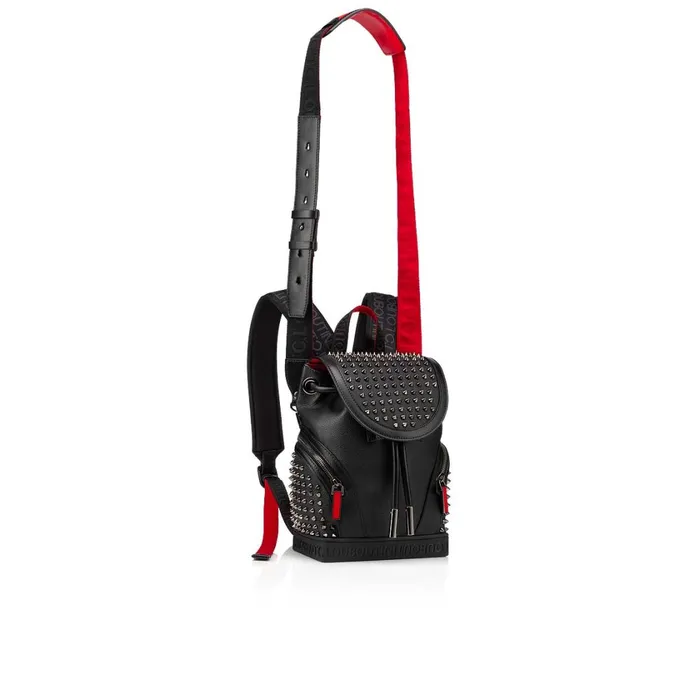 Men Explorafunk Small Backpack 8211 Calf Leather And Spikes 8211 Black Black Christian Louboutin Crossbody Bags