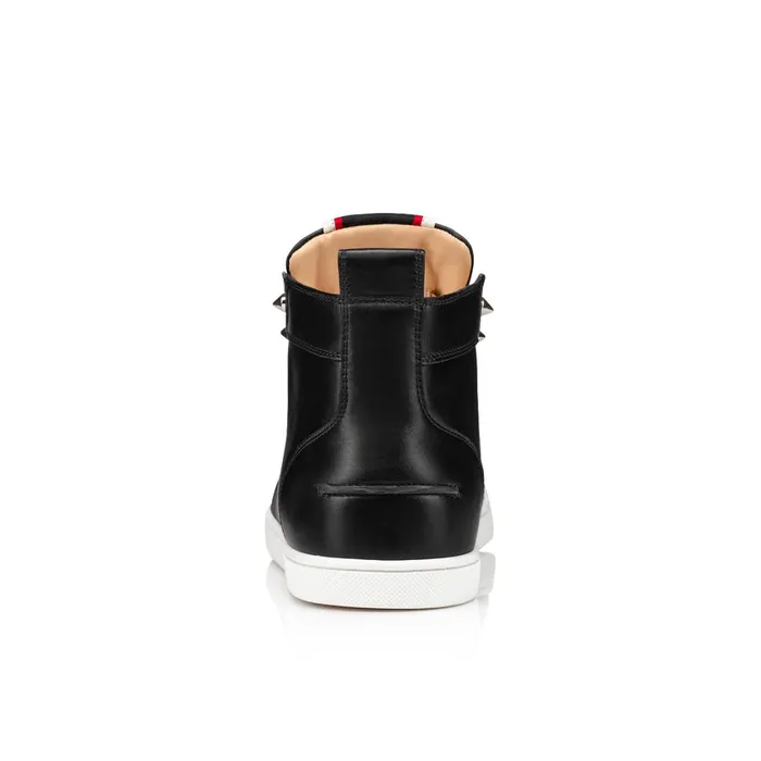 Men FAV Fique A Vontade Mid Cut Hightop Sneakers 8211 Calf Leather 8211 Black Black Christian Louboutin High Top Sneakers