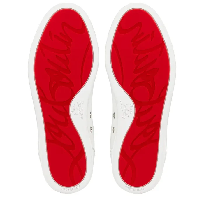 Men FAV Fique A Vontade Mid Cut Hightop Sneakers 8211 Calf Leather 8211 White White Christian Louboutin High Top Sneakers