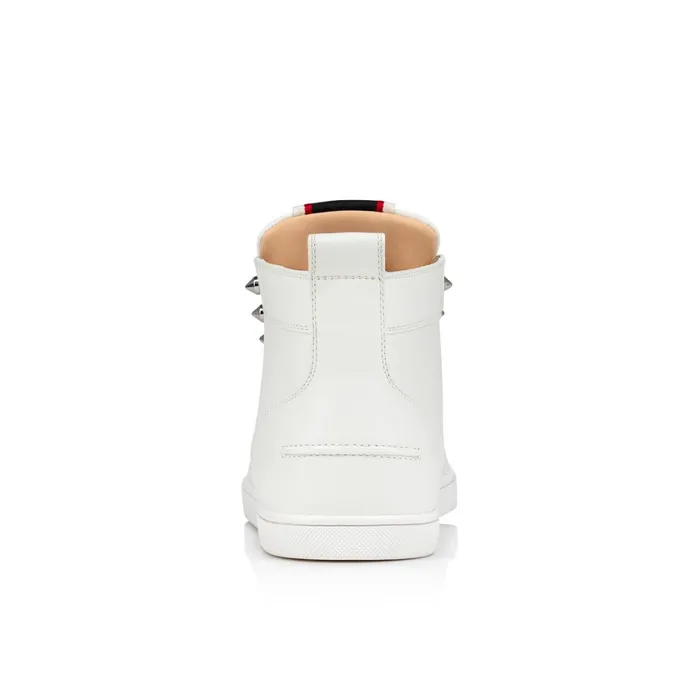 Men FAV Fique A Vontade Mid Cut Hightop Sneakers 8211 Calf Leather 8211 White White Christian Louboutin High Top Sneakers
