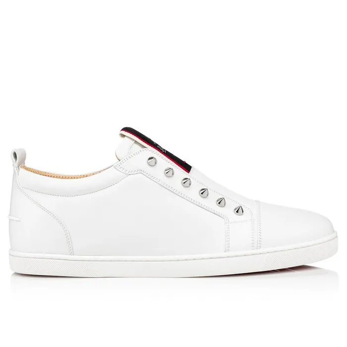 Men FAV Fique A Vontade Sneakers 8211 Calf Leather 8211 White White Christian Louboutin Low Top Sneakers