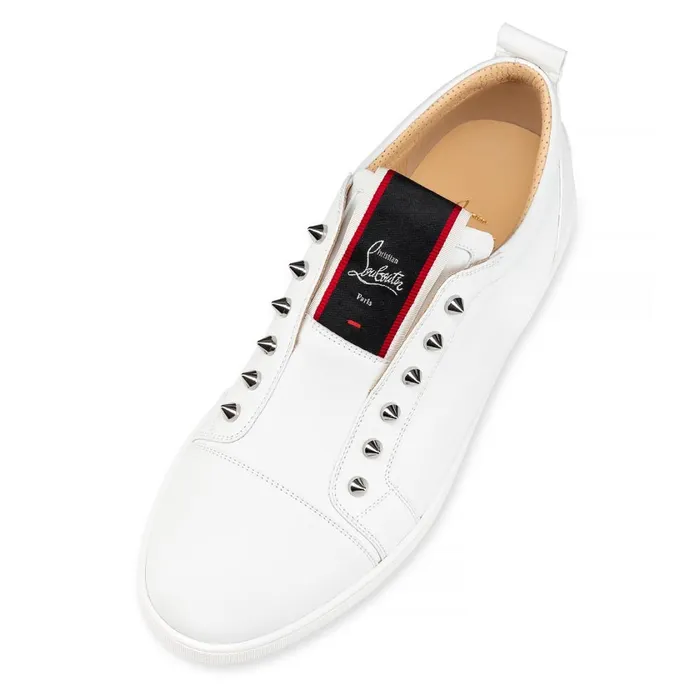 Men FAV Fique A Vontade Sneakers 8211 Calf Leather 8211 White White Christian Louboutin Low Top Sneakers