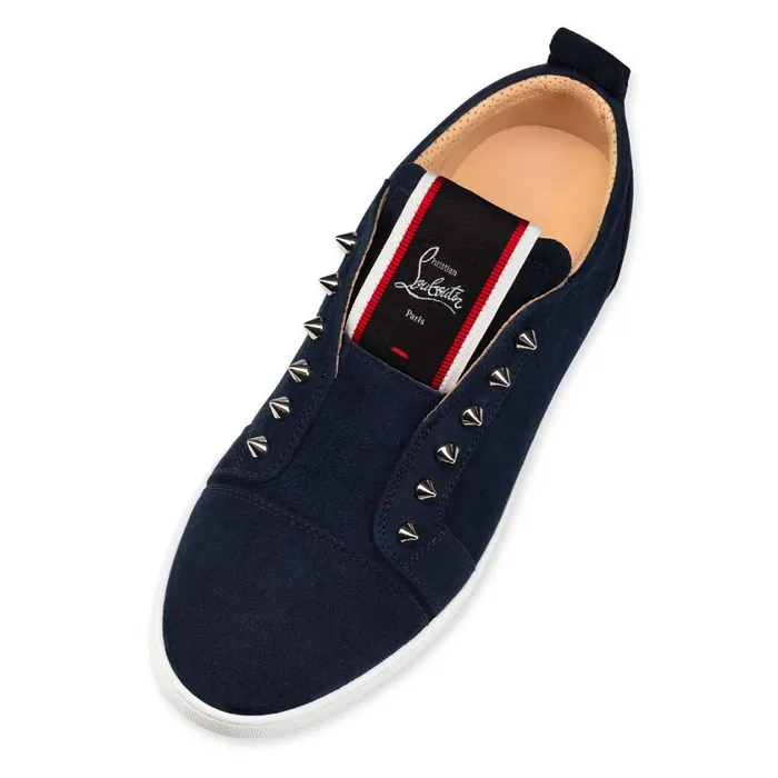 Men FAV Fique A Vontade Sneakers 8211 Suede And Spikes 8211 Navy Navy Christian Louboutin Low Top Sneakers