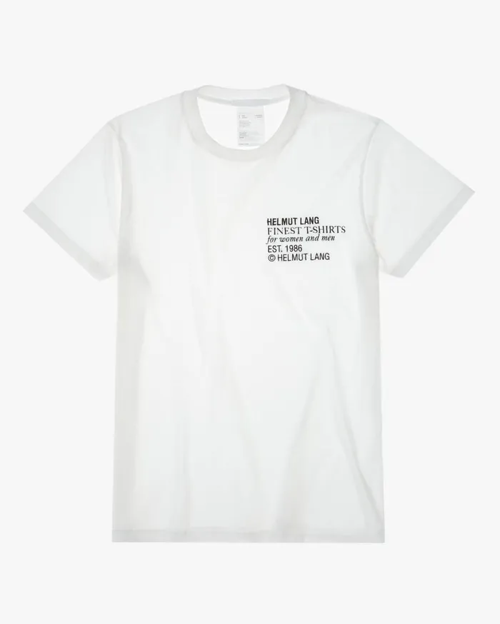 Men Finest Standard Tee Chalk White Helmut Lang TShirts