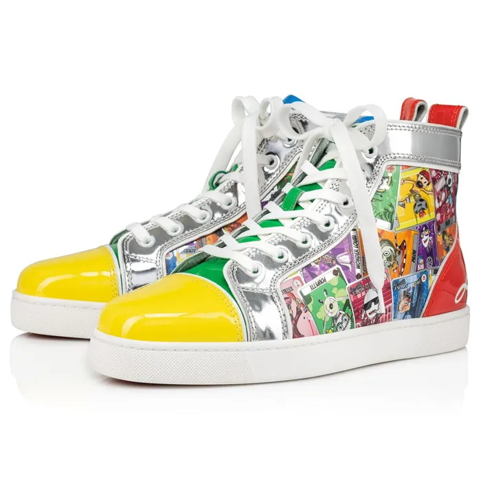 Men Fun Louis Hightop Sneakers 8211 Patent Calf Leather And Fabric Happy Loubies Print 8211 Multicolor Multicolor Christian Louboutin High Top Sneakers Men Fun Louis Hightop Sneakers 8211 Patent Calf Leather And Fabric Happy Loubies Print 8211 Multicolor Multicolor Christian Louboutin High Top Sneakers