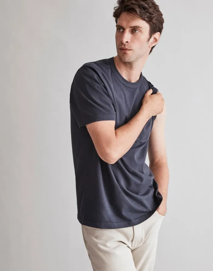 Men GarmentDyed Allday Crewneck Pocket Tee Twilight Madewell Tees