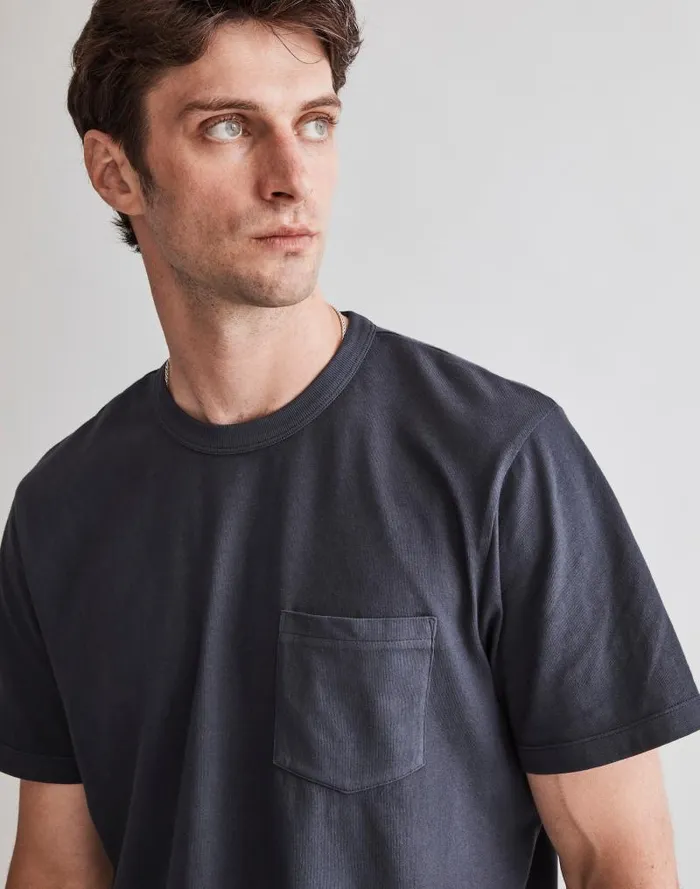 Men GarmentDyed Allday Crewneck Pocket Tee Twilight Madewell Tees