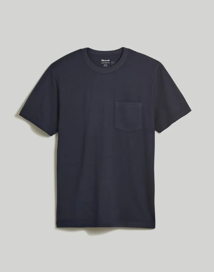 Men GarmentDyed Allday Crewneck Pocket Tee Twilight Madewell Tees