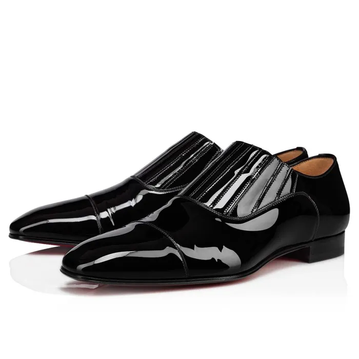 Men Greg On Laceup Shoes 8211 Patent Calf 8211 Black Black Christian Louboutin Loafers and Slipons